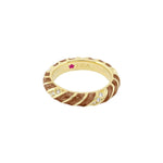 Lauren G Adams Rings 6 / Brown and Gold Stripes Stackable Fiesta Ring