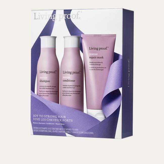 Living Proof Gift Set Restore Joy to Strong Hair Restore Trio