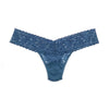 Hanky Panky Thong Storm Cloud Blue Rolled Signature Lace Low Rise Thong