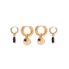 Tess + Tricia Earrings Black Coin Cluster Earring Set